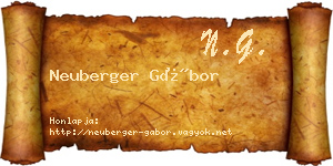 Neuberger Gábor névjegykártya