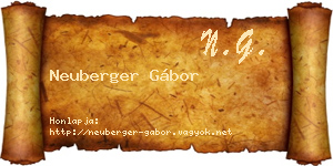 Neuberger Gábor névjegykártya